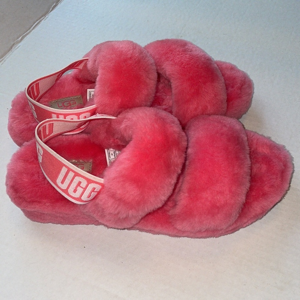 UGG OhYeah slides hot pink strap slippers